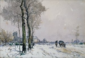 Die Vororte einer Stadt, Winter von Paul Lecomte