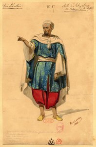 Abayaldos. Kostümentwurf für die Oper Dom Sébastien, König von Portugal, 1843 von Paul Lormier