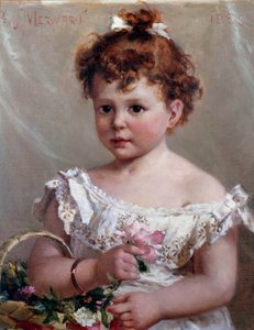 Das Mädchen im Korb oder Helene Loeb, zukünftige Madame Victor Lyon, im Alter von zwei Jahren von Paul Merwart