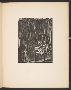 Winterwald, Illustration aus "Places. 7 Drucke reproduziert von Holzschnitten entworfen und graviert von Paul Nash, mit Illustrationen in Prosa". London, William Heinemann