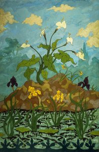 Lilien, violette und gelbe Schwertlilien, 1899
