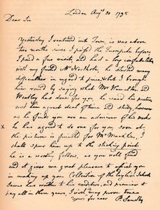 Ein Brief von Paul Sandby, 1795