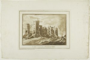Carey Castle in Pembroke Shire, aus Zwölf Ansichten in Aquatinta von Zeichnungen vor Ort in Südwales