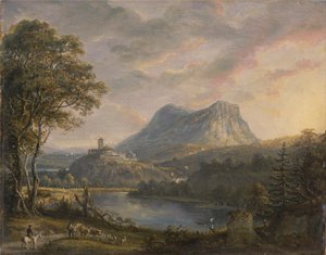 Landschaft mit einem See von Paul Sandby