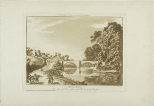 Overton-Brücke/Über den Fluss Dee, an der Grenze von Denbigh und Flintshire von Paul Sandby