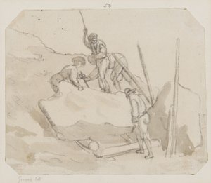 Steinbrucharbeiter von Paul Sandby