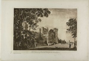 Der Eingang von Warwick Castle vom unteren Hof, Tafel 2 von Paul Sandby