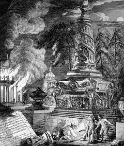 Die Verbrennung des Tempels von Ephesus von Paul Sandby