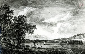 Blick auf den Hudson River von Pakepsey von Paul Sandby
