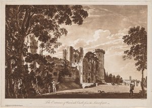 Ansichten von Warwick Castle: Der Eingang von Warwick Castle vom unteren Hof