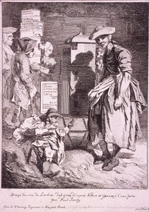 Frau mit einem Guckkasten, Rufe von London von Paul Sandby