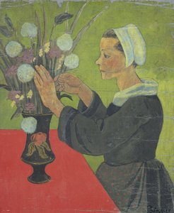 Bretonin mit Blumenstrauß (Huelgoat) von Paul Sérusier