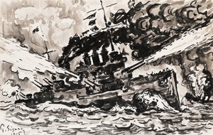 Kampfschiff von Paul Signac