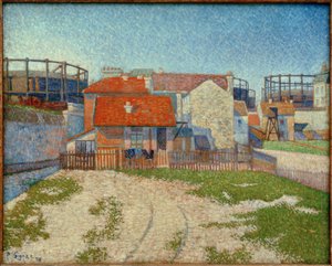 Les gazomètres, Clichy von Paul Signac