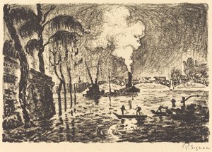 Die überflutete Seine im Jahr 1910 (La Seine en crue, en 1910) von Paul Signac