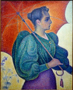 Die Frau hat den Regenschirm. Gemälde von Paul Signac (1863-1935)