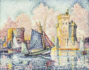 Thunfischboot fährt in den Hafen von La Rochelle ein, Sonnenuntergang, 1927