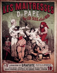 Plakat für „Die Geliebten des Papstes“ von Leo Taxil und Karl Milo