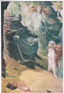 Fünf Faden tief liegt dein Vater: Aus seinen Knochen sind Korallen gemacht, Illustration aus Der Sturm, 1908 von Paul Vincent Woodroffe