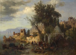 Abend am Kura-Fluss bei Tiflis