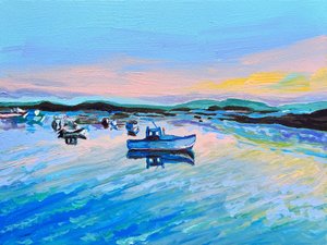 Bunte Boote Ruhiges Wasser