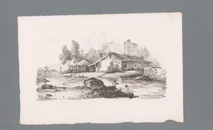 Ansicht eines Hauses an einem Fluss