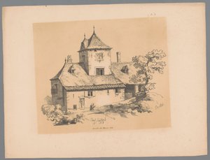 Ansicht eines Landhauses in Elsene (Pittoreske Ansichten von Paulus Lauters) von Paulus Lauters