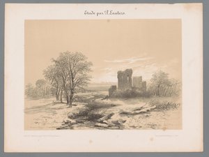 Landschaft mit Ruine von Paulus Lauters