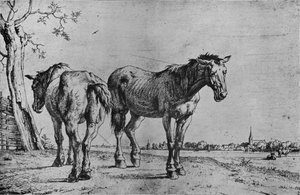 Die zwei Pflugpferde, 1652