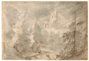 Süddeutsche Landschaft mit einer Ruine von Paulus Willemsz. van Vianen