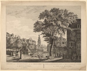 Ansicht des Königsplatzes zum Reguliers- oder Münzturm, in Amsterdam