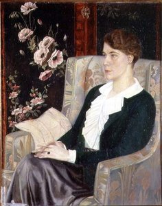 Porträt von Evdokiya Nikolaevna Glebova, der Schwester des Künstlers von Pawel Nikolajewitsch Filonow