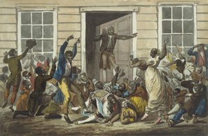 Schwarze Methodisten halten ein Gebetstreffen, 1811-ca. 1813 von Pavel Petrovic Svin