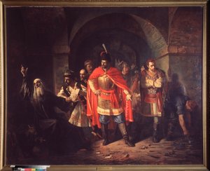 Der Patriarch von Moskau Hermogen verweigert den Polen den Segen