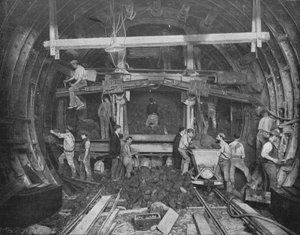 Ausgrabung einer U-Bahn, Great Northern and City Railway, London, ca. 1903