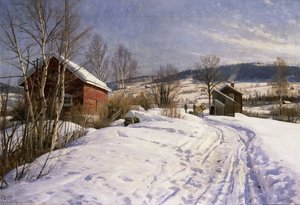 Eine Winterlandschaft, Lillehammer von Peder Monsted