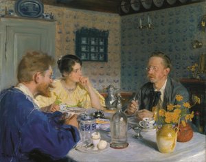 Ein Frühstück, Der Künstler, seine Frau und der Schriftsteller Otto Benzon