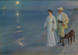 Sommerabend am Strand von Skagen, der Künstler und seine Frau