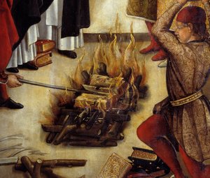 Detail von Saint Dominique et les Albigeois von Pedro Berruguete