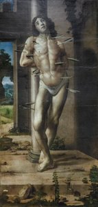 Heiliger Sebastian, ca. 1476-82 von Pedro Berruguete
