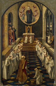 Die Erscheinung der Jungfrau vor einer Dominikanergemeinschaft, 1493-1499 von Pedro Berruguete