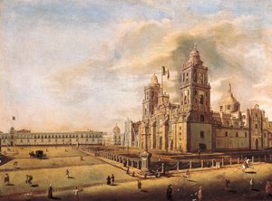 Die Kathedrale und der Nationalpalast in Mexiko-Stadt