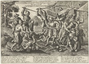 Kampf zwischen Bauern und Soldaten