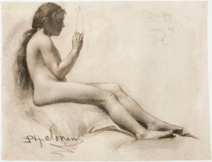 Sitzendes weibliches Modell von Pekka Halonen