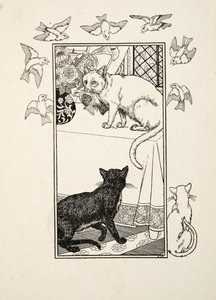 Eine besondere Einmischung, aus Hundert Anekdoten von Tieren, veröffentlicht 1924 (Gravur) von Percy J. Billingshurst