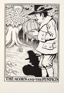 Die Eichel und der Kürbis, aus Fontaine Fabeln, veröffentlicht 1905 von Percy J. Billingshurst