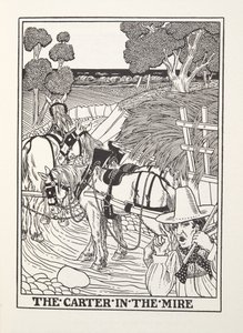 Der Fuhrmann im Morast, aus Fontaine Fables, veröffentlicht 1905 von Percy J. Billingshurst