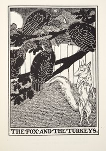 Der Fuchs und die Truthähne, aus Fontaine Fabeln, veröffentlicht 1905