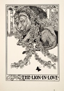 Der verliebte Löwe, aus Hundert Fabeln von Äsop, veröffentlicht 1903