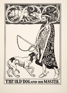 Der alte Hund und sein Herr, aus Hundert Fabeln von Äsop, veröffentlicht 1903